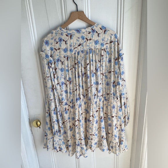 Free People Floral Mini Dress Sz S - Picture 8 of 14